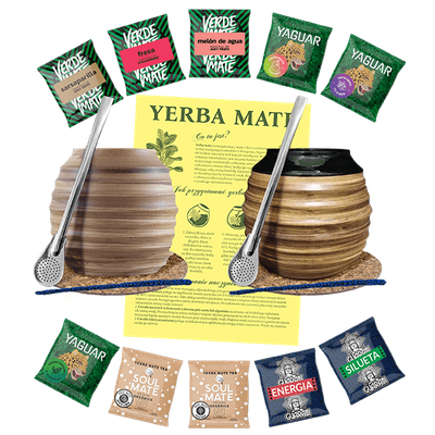 ZESTAW dla Dwojga Yerba Mate tykwa miodowa  + próbki 10x50g