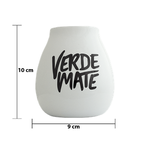 Tykwa Ceramiczna biała z logo Verde Mate - 350 ml