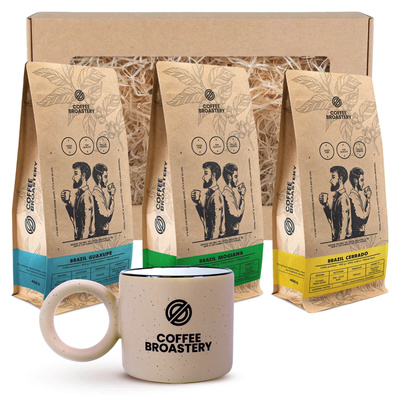 Zestaw prezentowy Coffee Broastery: 3x kawa brazylijska + kubek