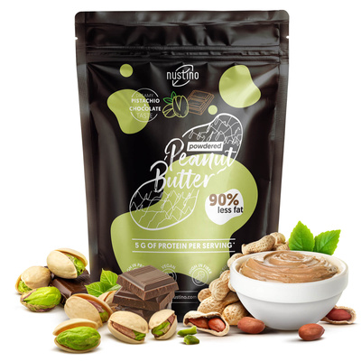 Nustino – Masło Orzechowe w Proszku – Pistacja & Czekolada (bez dodatku cukru) 400 g