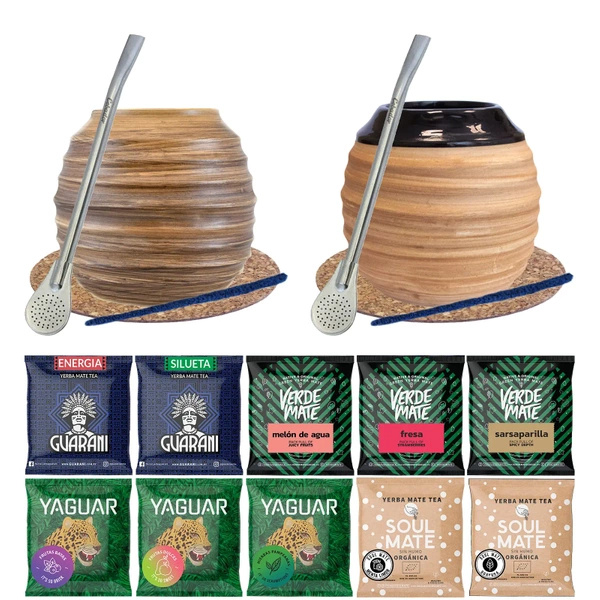 ZESTAW dla Dwojga Yerba Mate tykwa miodowa + próbki 10x50g