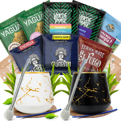 Zestaw Yerba Mate dla dwojga próbki 10x50g 2x Matero + 2x Bombilla