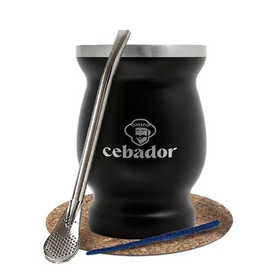 Zestaw akcesoriów do yerba mate: matero termiczne TermoMate + bombilla