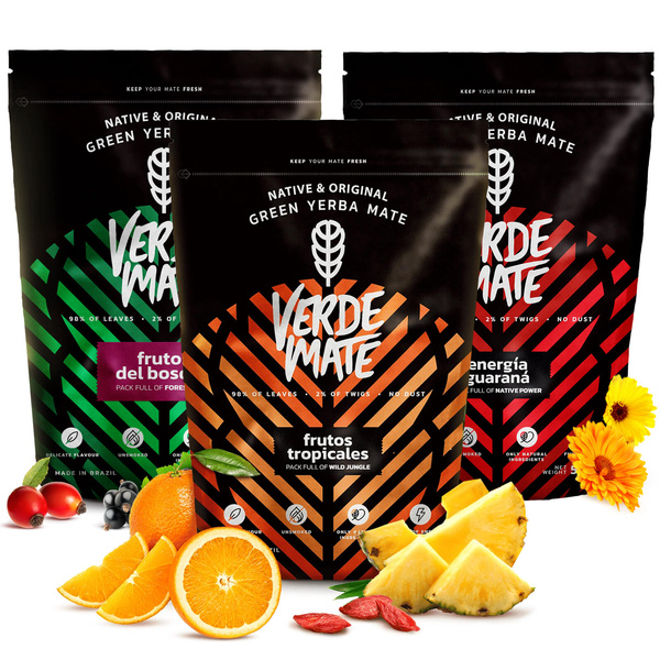 Zestaw Yerba Verde Mate Green różne smaki 3x500g