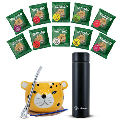 Zestaw Yerba Mate startowy Yaguar 10x50g Termos