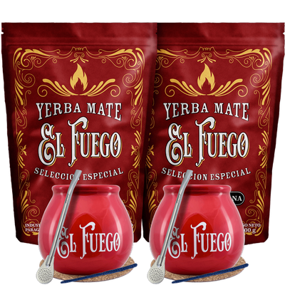 Zestaw Yerba Mate El Fuego dla dwojga Bombilla MOC