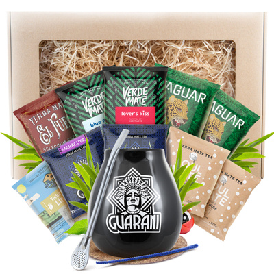 Zestaw Yerba Mate Prezentowy 10x50g 500g Matero + Bombilla
