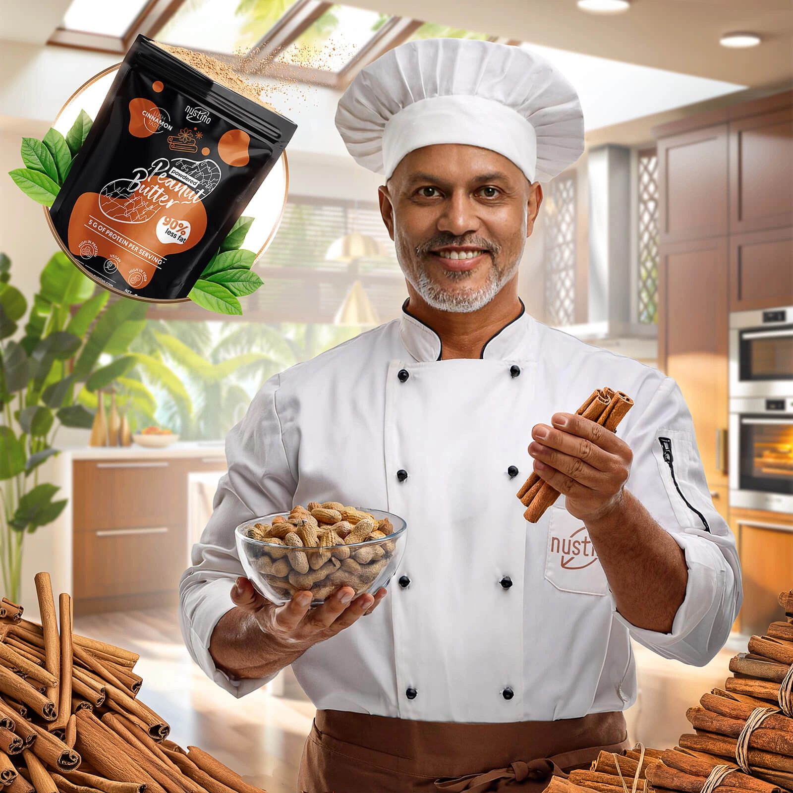 Masło orzechowe w proszku Nustino Cinnamon