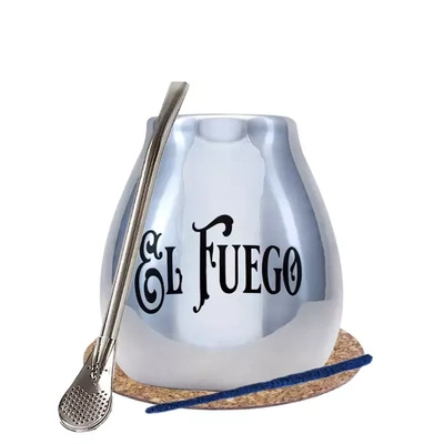 Yerba Mate BIG tykwa srebrna bombilla El Fuego