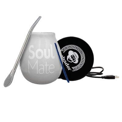 Zestaw Akcesoriów do Yerba Mate: podgrzewacz USB + Matero + Bombilla