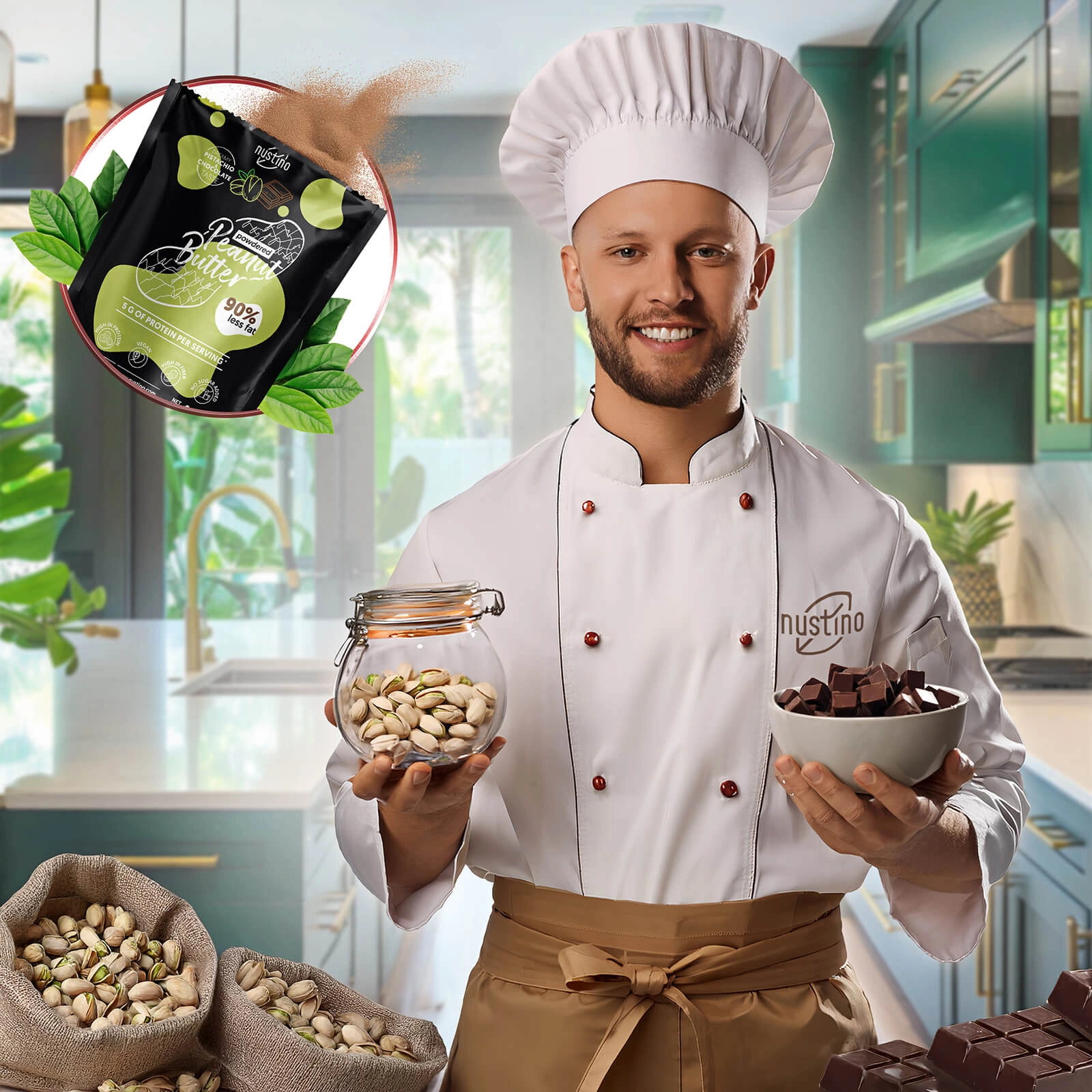 Masło orzechowe w proszku Nustino Pistacja & Czekolada