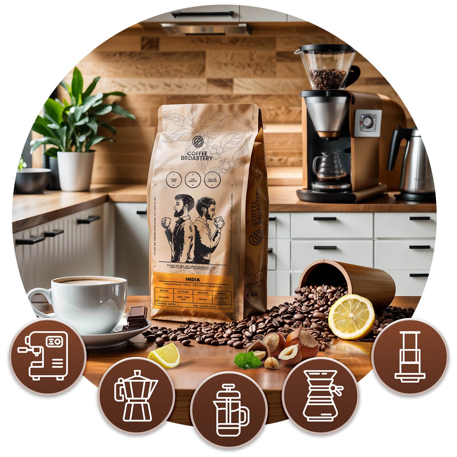 Kawa Coffee Broastery India Karnataka - sposoby parzenia