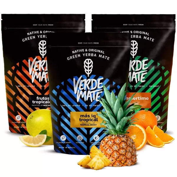 Zestaw Yerba Mate Verde Green Owocowe 3x500 1,5kg