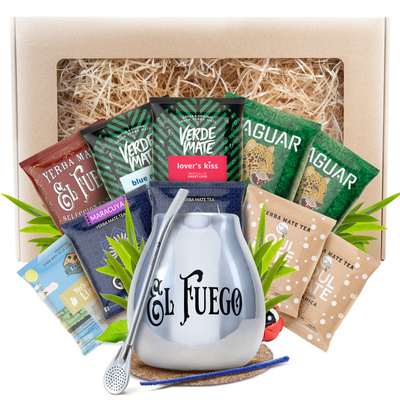 Zestaw Yerba Mate Prezentowy 10x50g 500g Matero + Bombilla