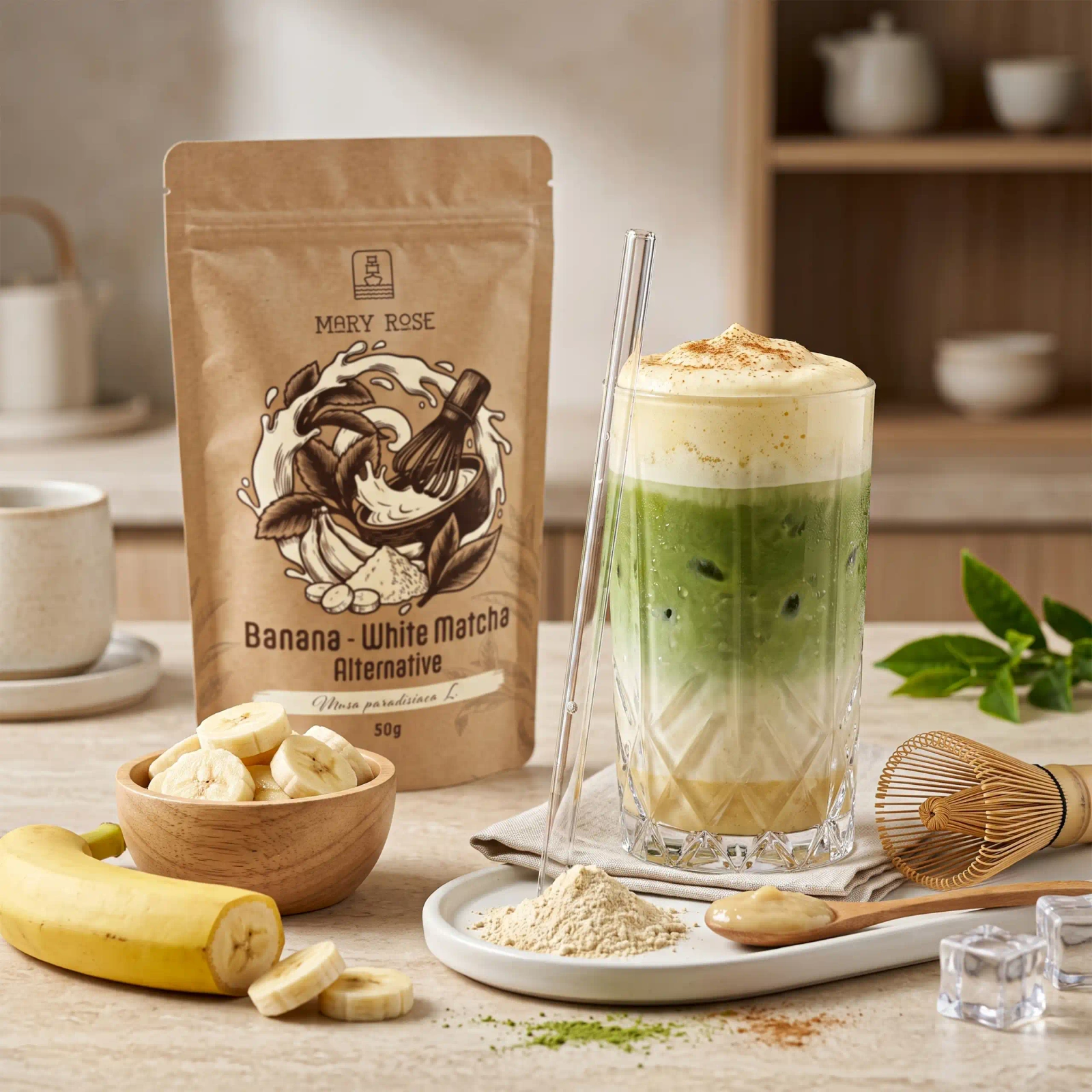Mary Rose White Matcha Alternative Banan