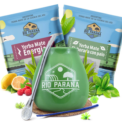 Zestaw yerba mate Rio Parana 2x50g Tykwa + Bombilla