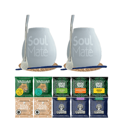 Duży zestaw yerba mate dla Dwojga 10x50g 500g Akcesoria