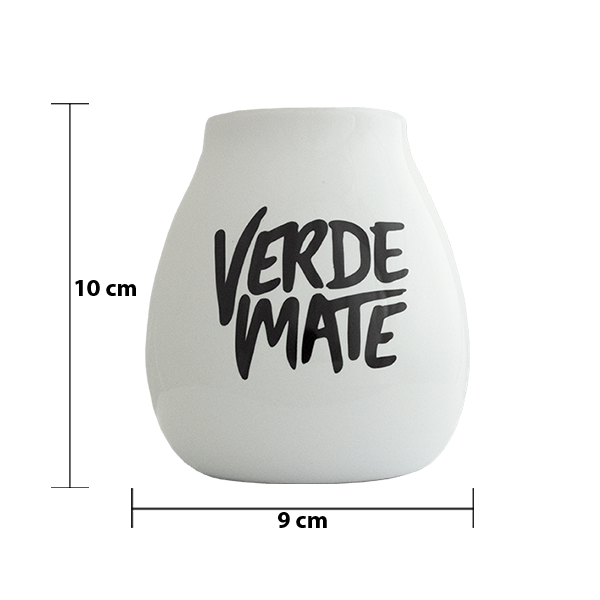 Tykwa Ceramiczna biała z logo Verde Mate - 350 ml
