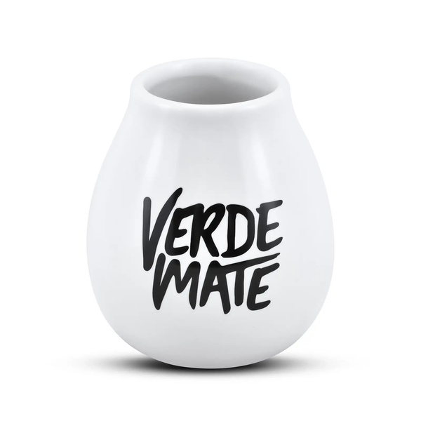 Tykwa Ceramiczna biała z logo Verde Mate - 350 ml