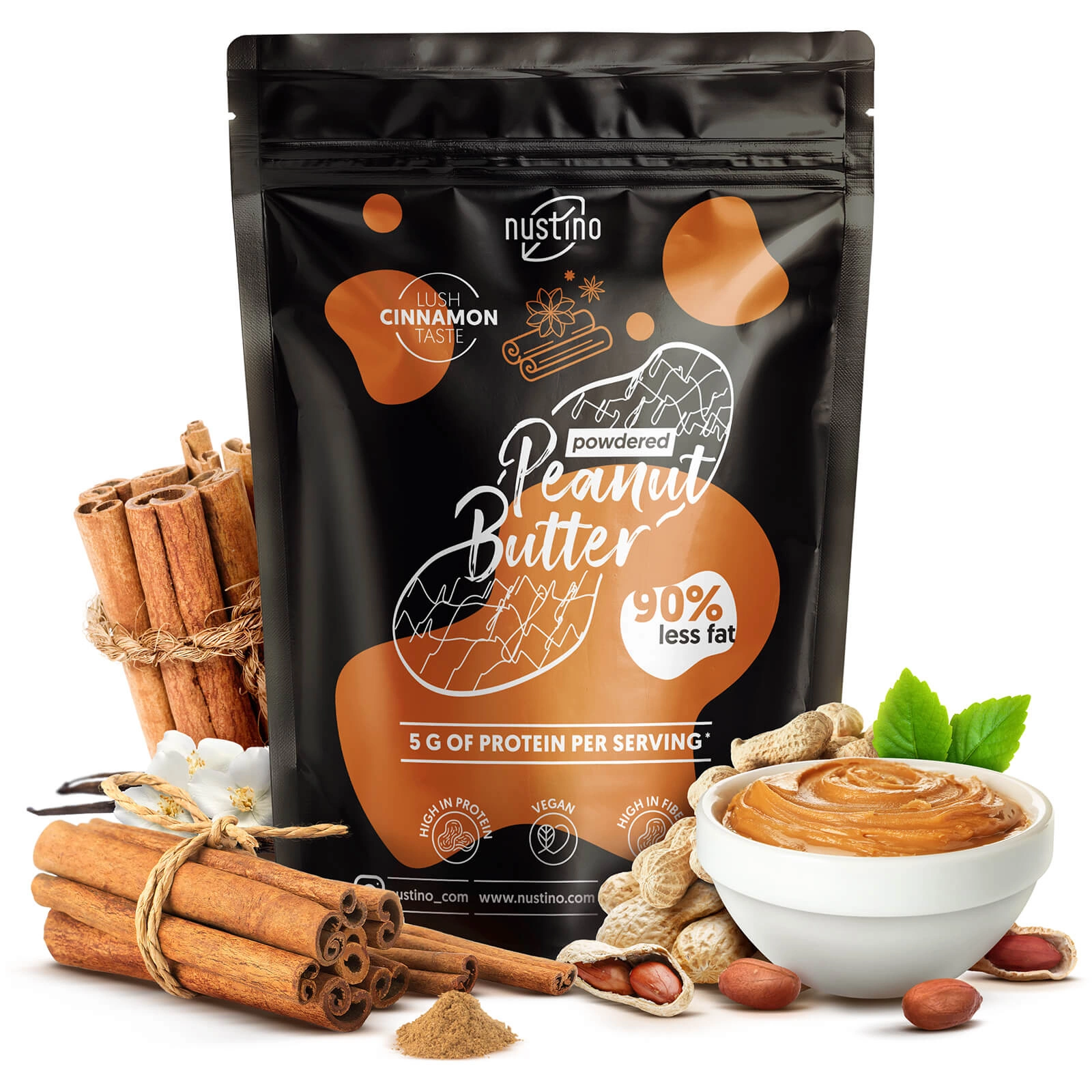 Masło orzechowe w proszku Nustino Cinnamon